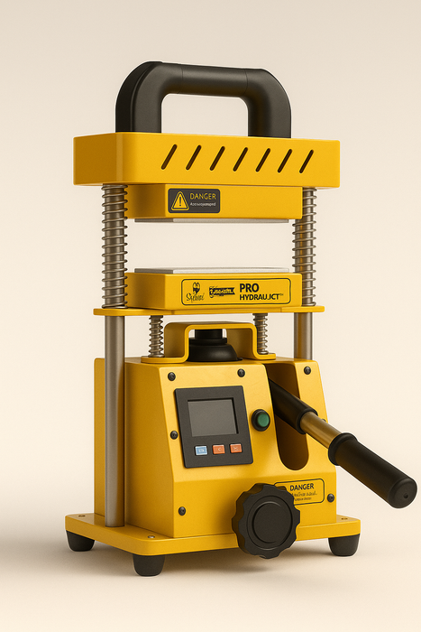 Qnubu PRO Hydraulic Heat Press – 2 Tonnen Rosin Presse (Gelb / Profi-Modell)