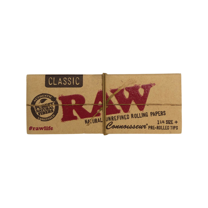 Raw Classic Connoisseur 1 1/4 Papers + Pre Rolled Tips