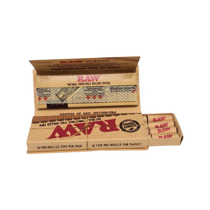 Raw Classic Connoisseur 1 1/4 Papers + Pre Rolled Tips